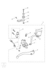 Master Cylinder Assy front - Speed Twin up to VIN AE2310