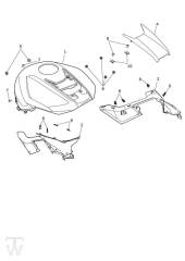 Benzintank Verkleidung - Street Triple R ab FIN BF1297