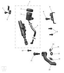 Hauptbremszylinder hinten Tracker 400