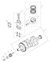 Kurbelwelle Pleuel Kolben Trident 800