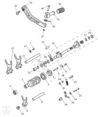 Schaltwelle Schaltwalze Schaltgabeln Schalthebel Scrambler 1200 XE von BP0885 CL1736